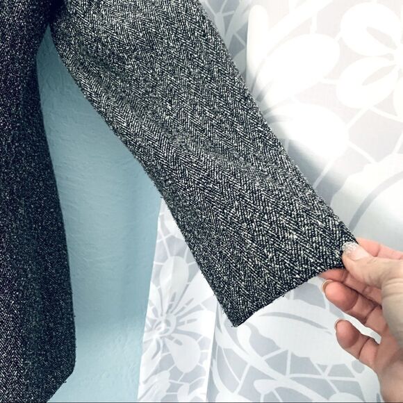 Stephanie Andrews Black & White Tweed Wool Blend Blazer Size Medium - Picture 7 of 12